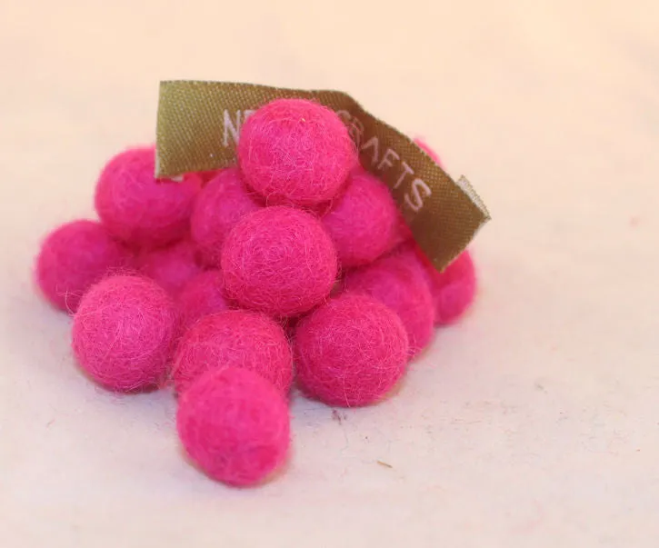 1cm Felt Balls-Blue, Dark Blue, Brown, Pink