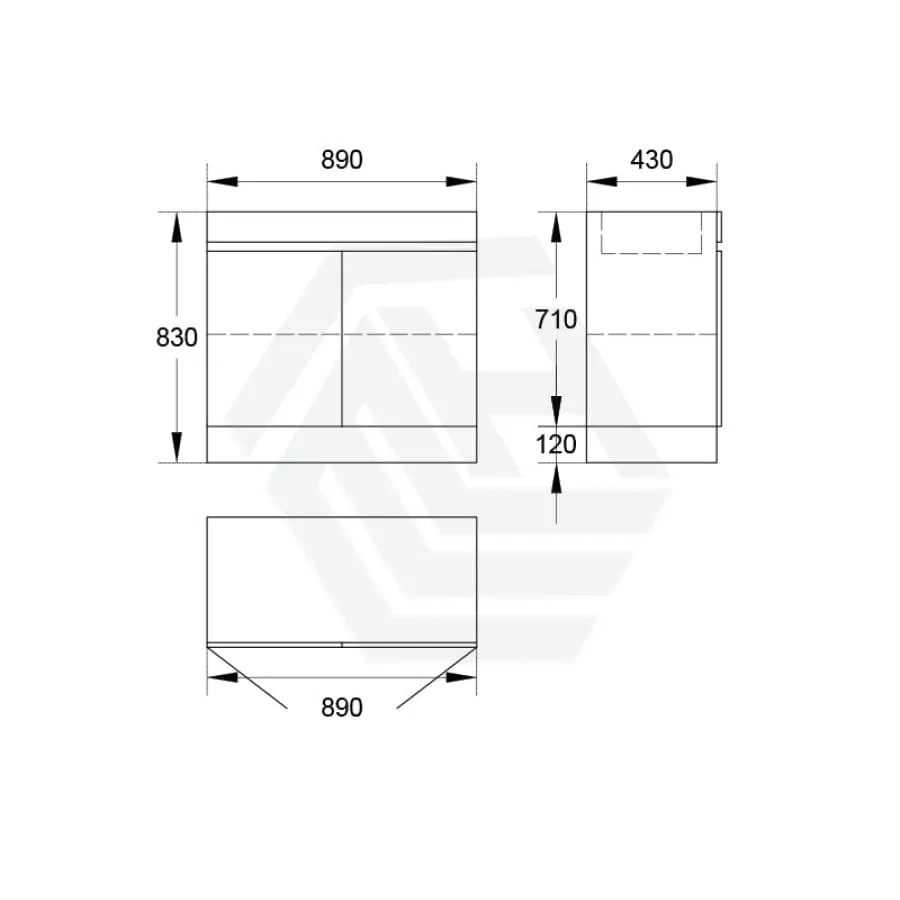 2-Door 600/750/900mm Freestanding Bathroom Vanity with Kickboard 600/750/900mm Multi-Colour Cabinet Only