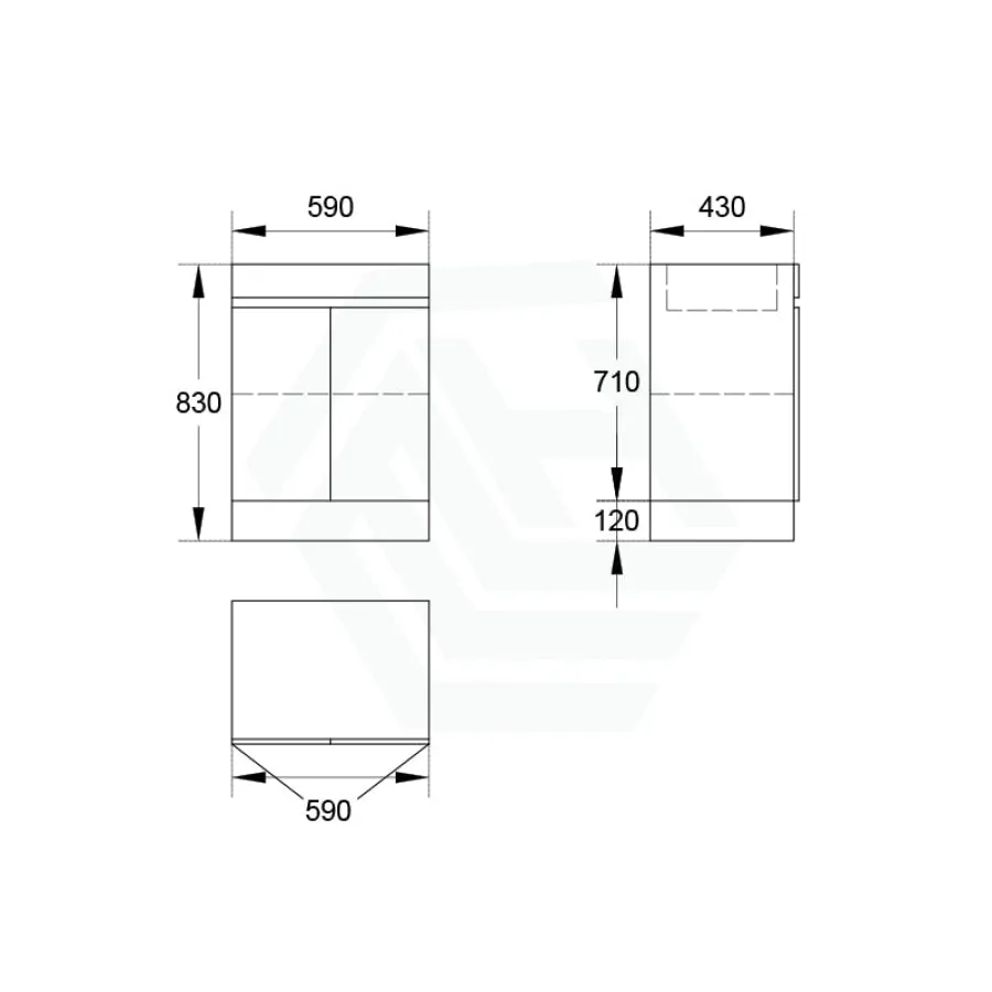 2-Door 600/750/900mm Freestanding Bathroom Vanity with Kickboard 600/750/900mm Multi-Colour Cabinet Only