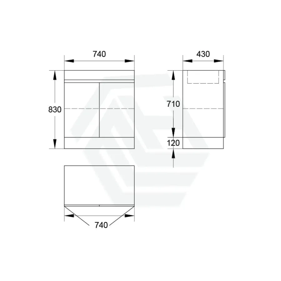 2-Door 600/750/900mm Freestanding Bathroom Vanity with Kickboard 600/750/900mm Multi-Colour Cabinet Only