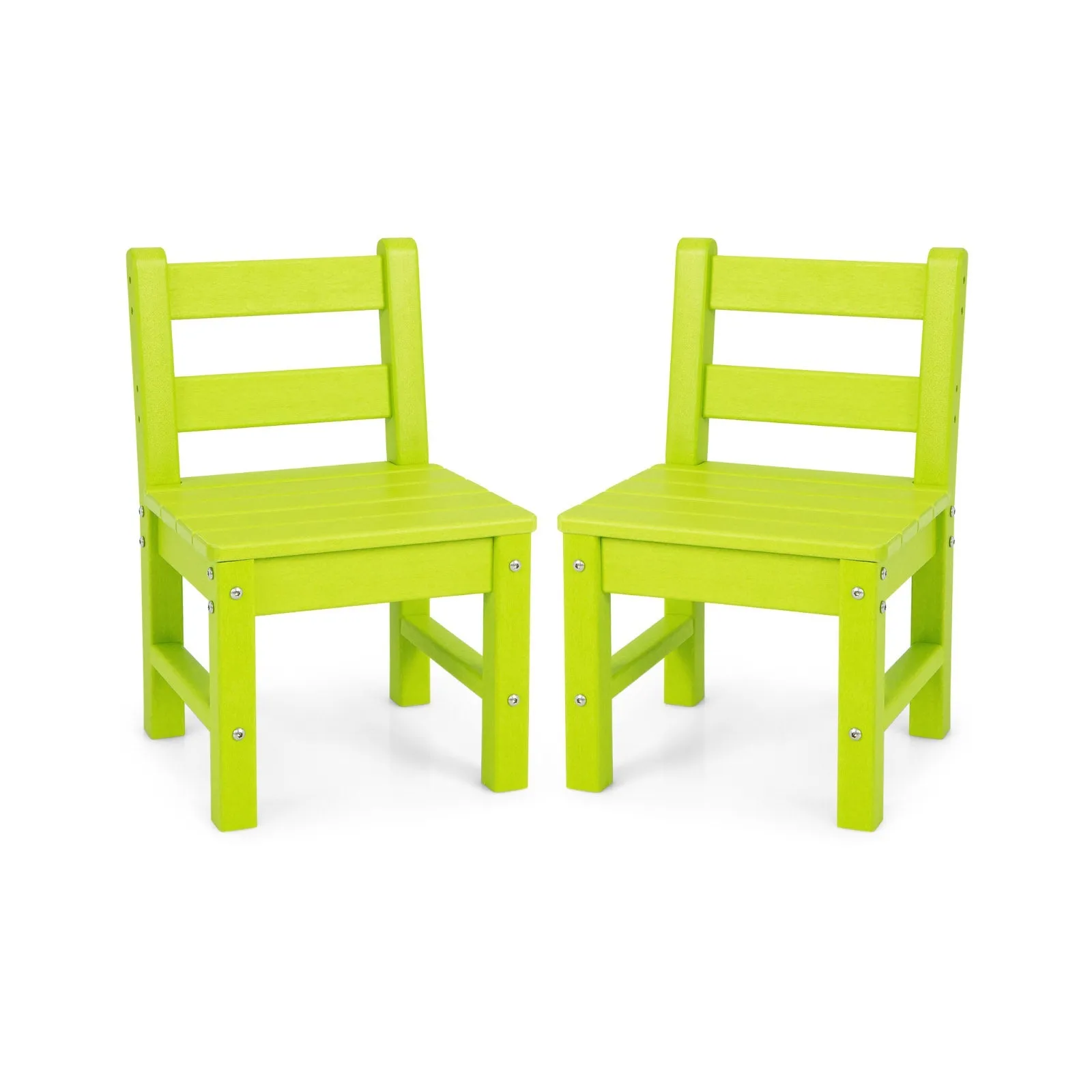 2 PCS Kids Indoor Outdoor Learning Chair with Backrest-Green