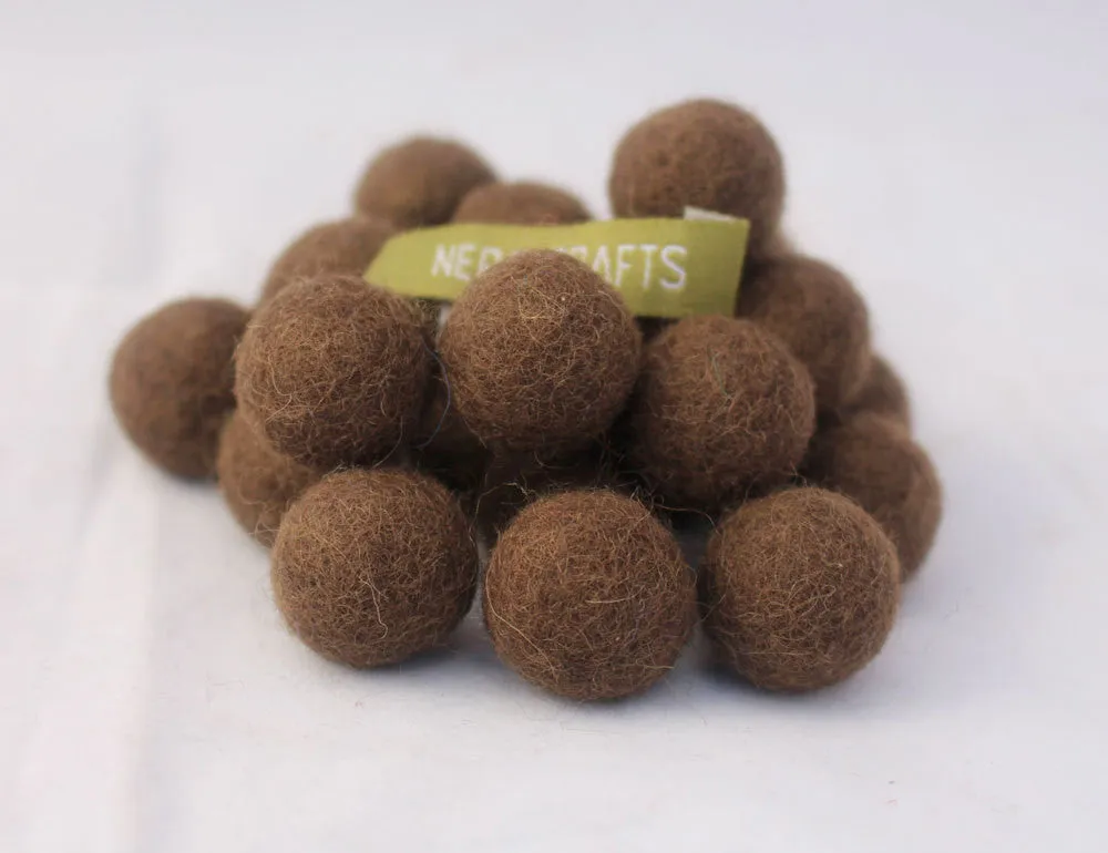 2cm/20mm Felt Balls-Blue, Pink, Beige, Brown, Navy Blue