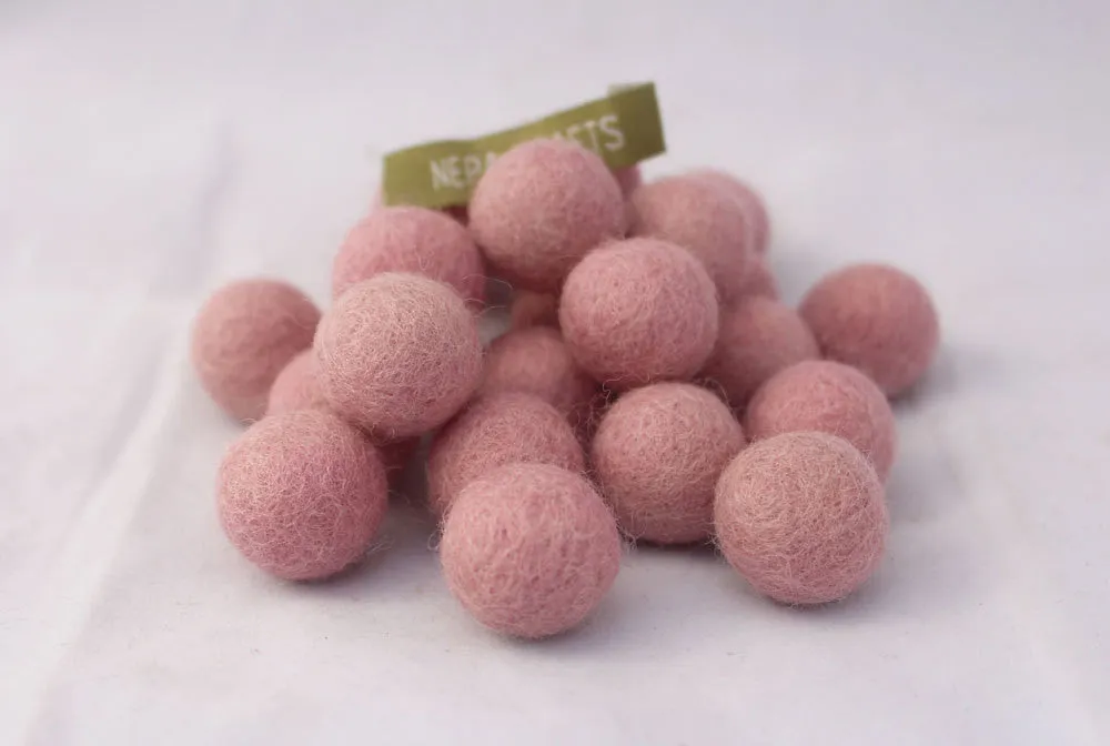 2cm/20mm Felt Balls-Blue, Pink, Beige, Brown, Navy Blue