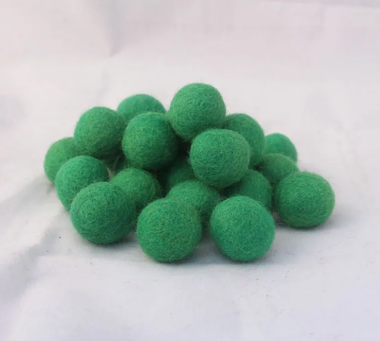 2cm/20mm Felted Wool Balls-Green, Beige, Pink, Brown