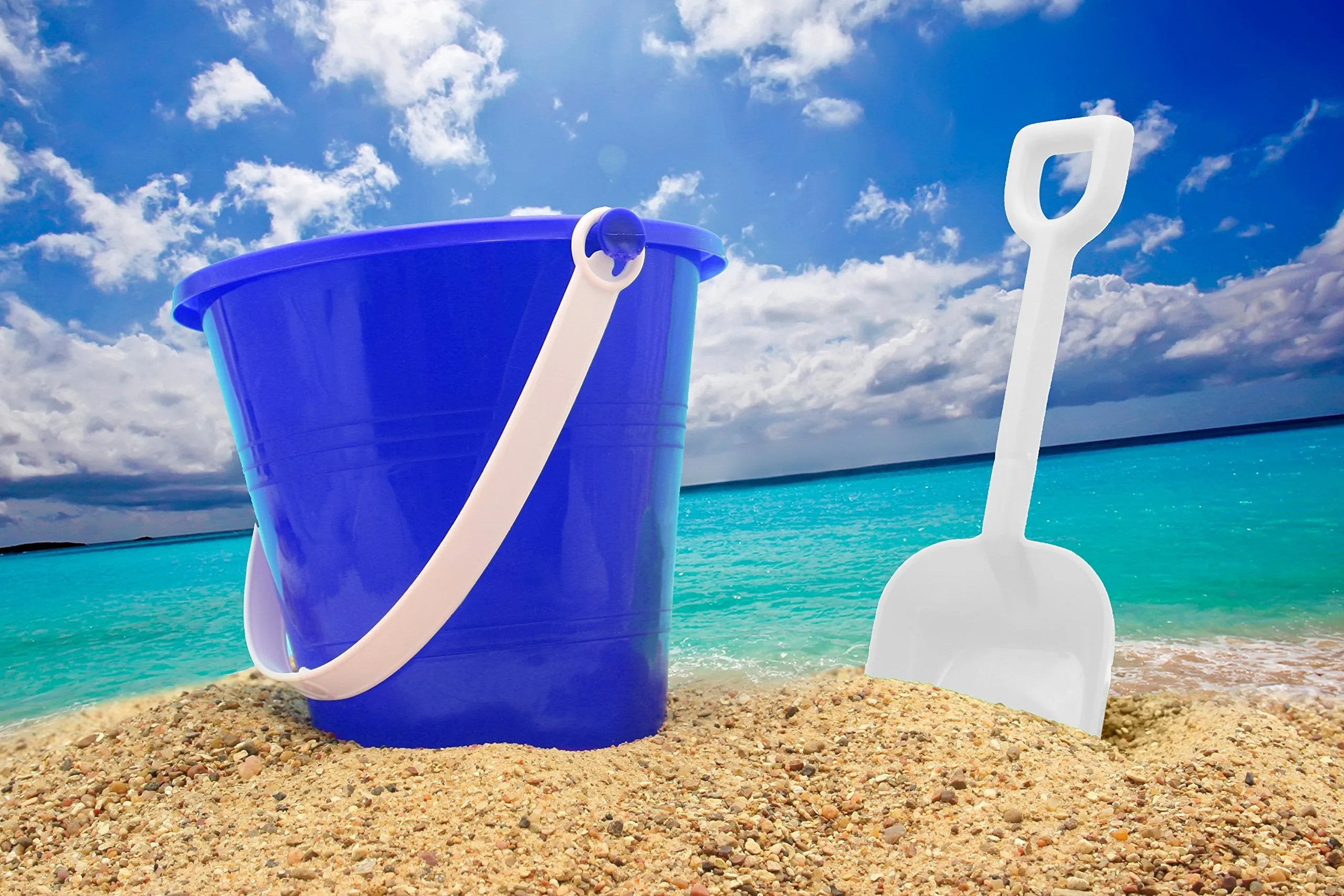 5" Inch Beach Pails Sand Buckets And Sand Shovels Set For Kids 6 Pack | Beach And Sand