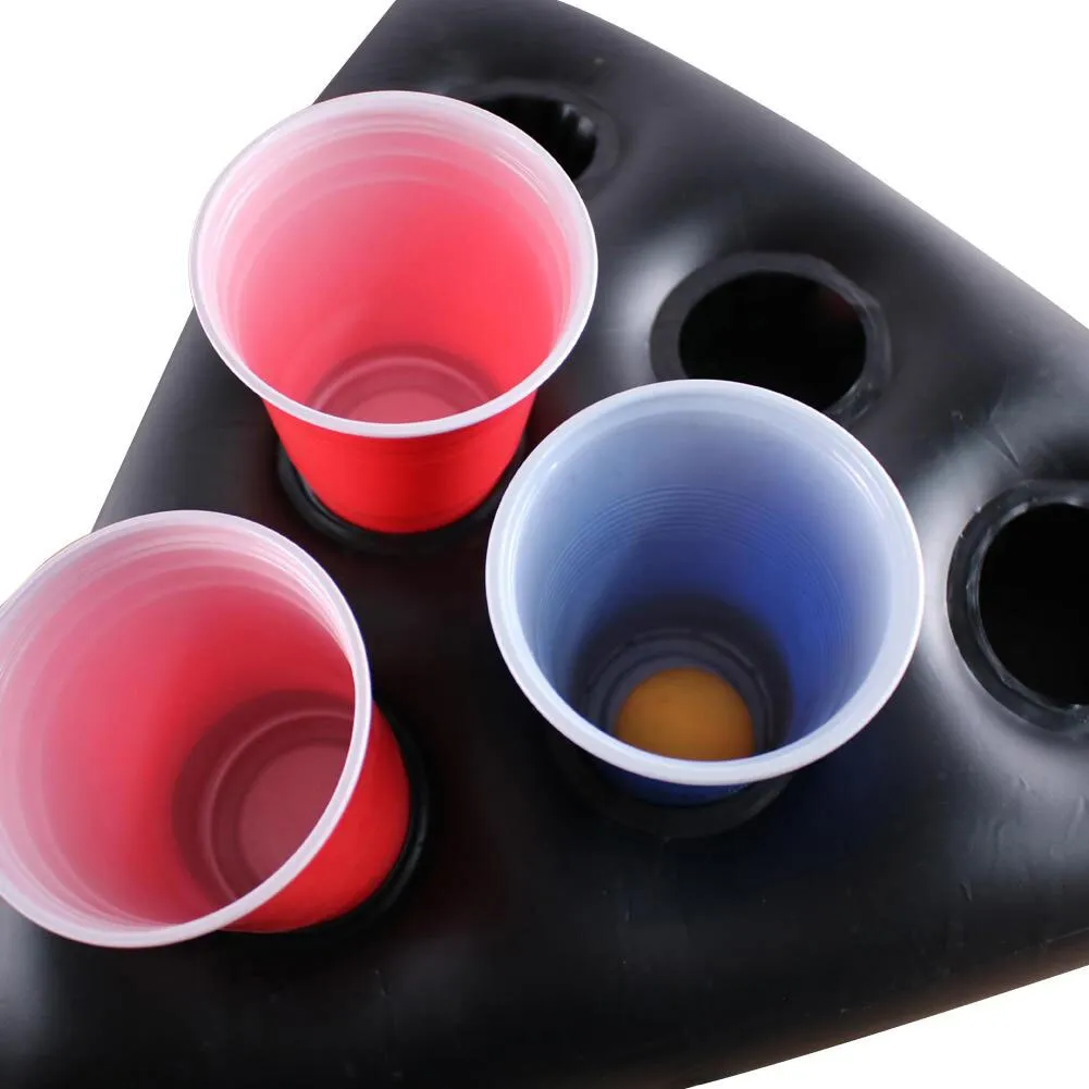 6-Hole Inflatable Hat Floating Cup Holder Swim Pool Party Supplies for Beer Pong