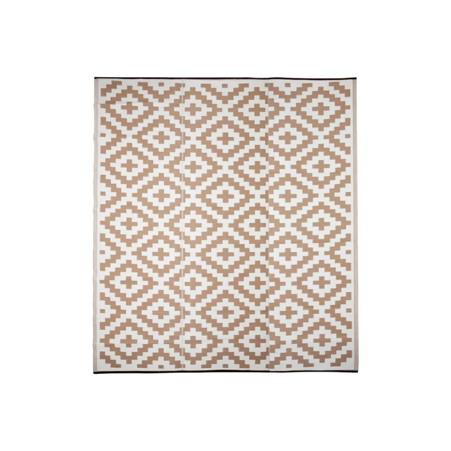 Aztec Beige and White Outdoor Rug