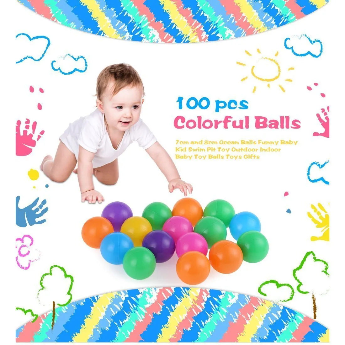 Baby Indoor Ball Pit - 100 Pcs