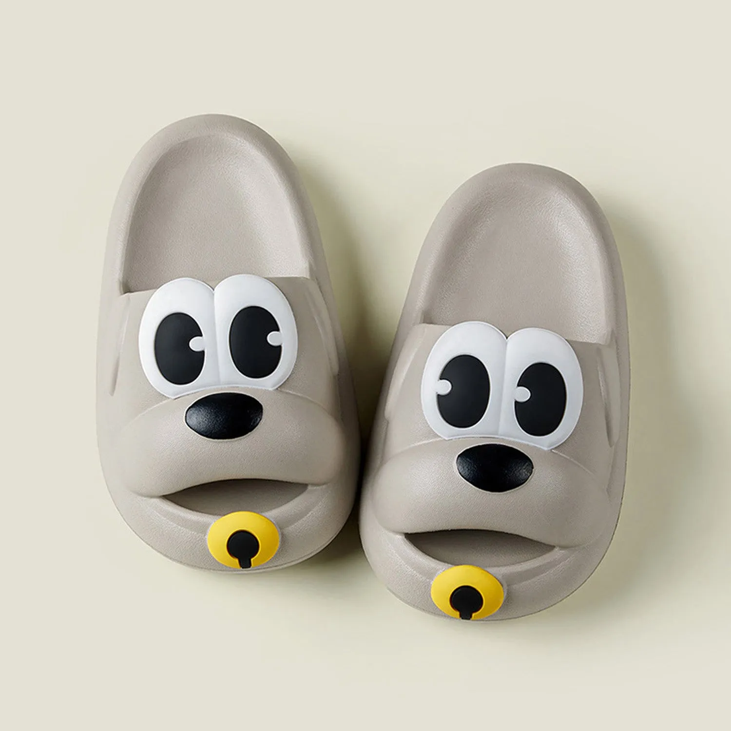 Baby Moo Dog Waterproof Soft Slippers Anti-Skid Sliders - Grey