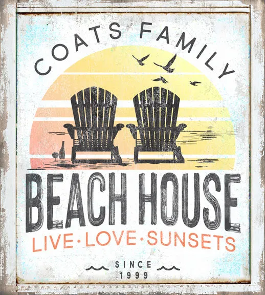 Beach House Sign Live, Love, Sunsets coastal decor