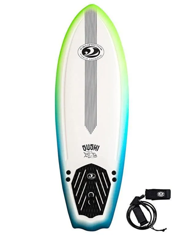 California Board Company CBC Sushi Fish FOam Surfboard 5ft 8 Green/Blue