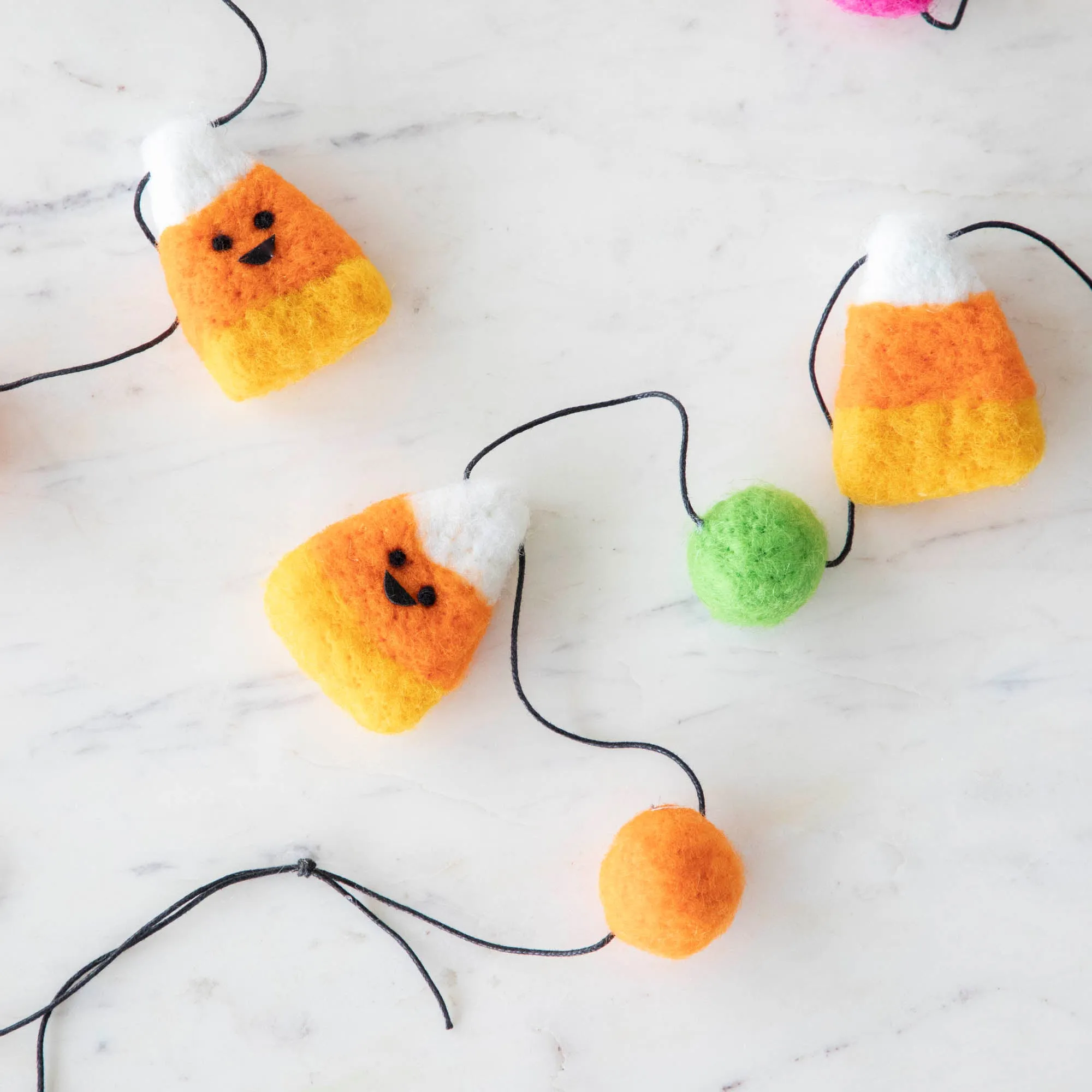 Candy Corn Wool Garland