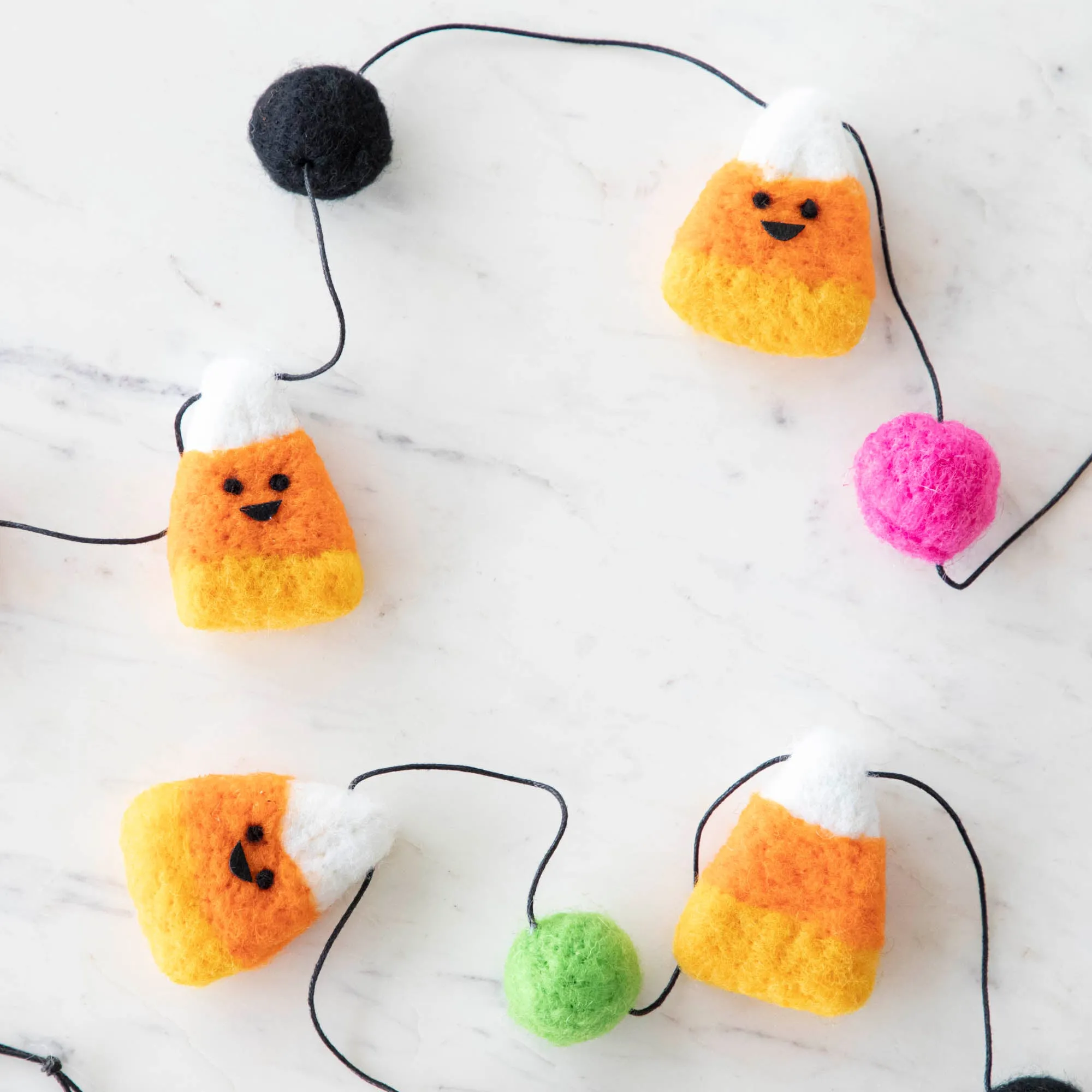 Candy Corn Wool Garland