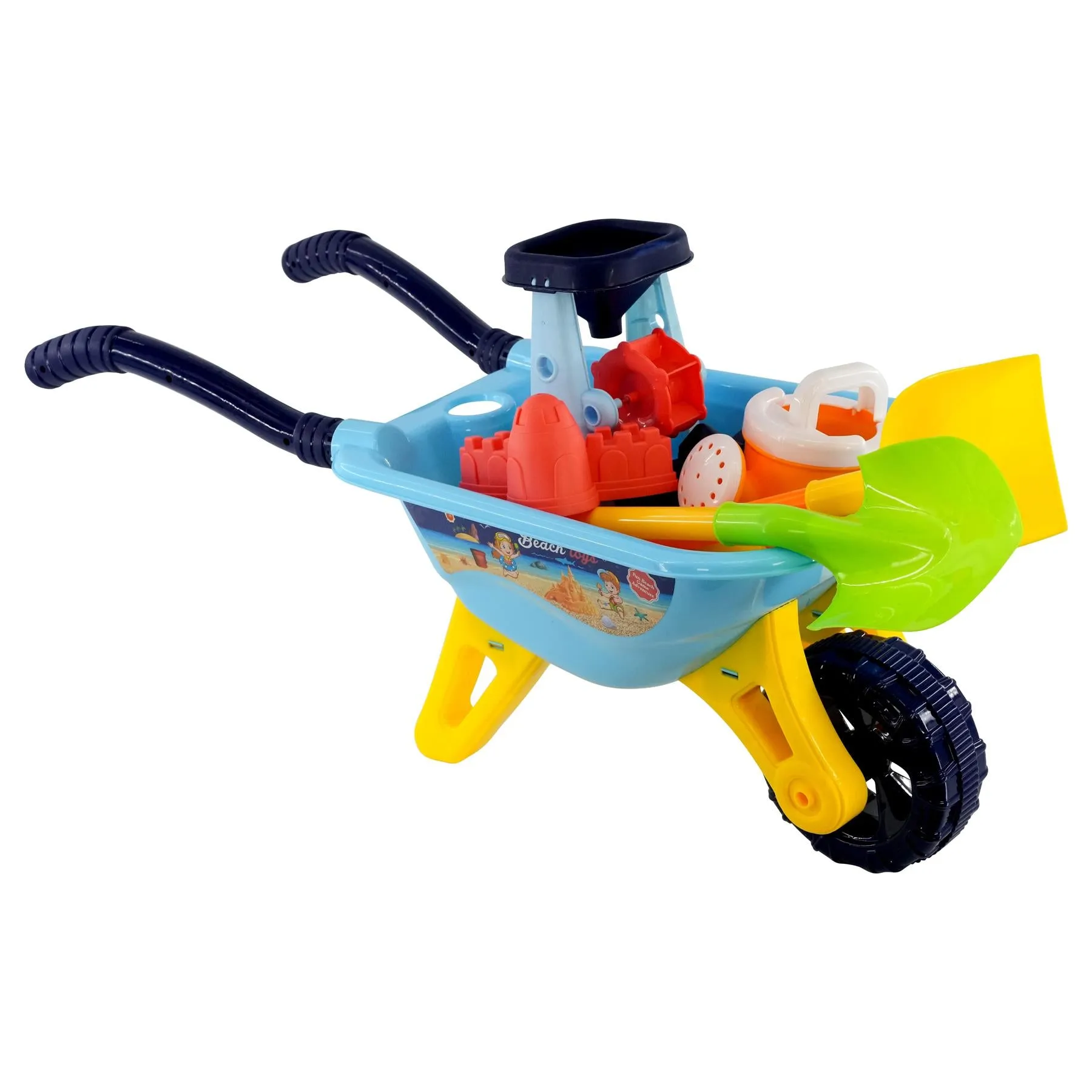 Children Sand and Water Beach Toys Mill, Wheelbarrow Accessories Playset