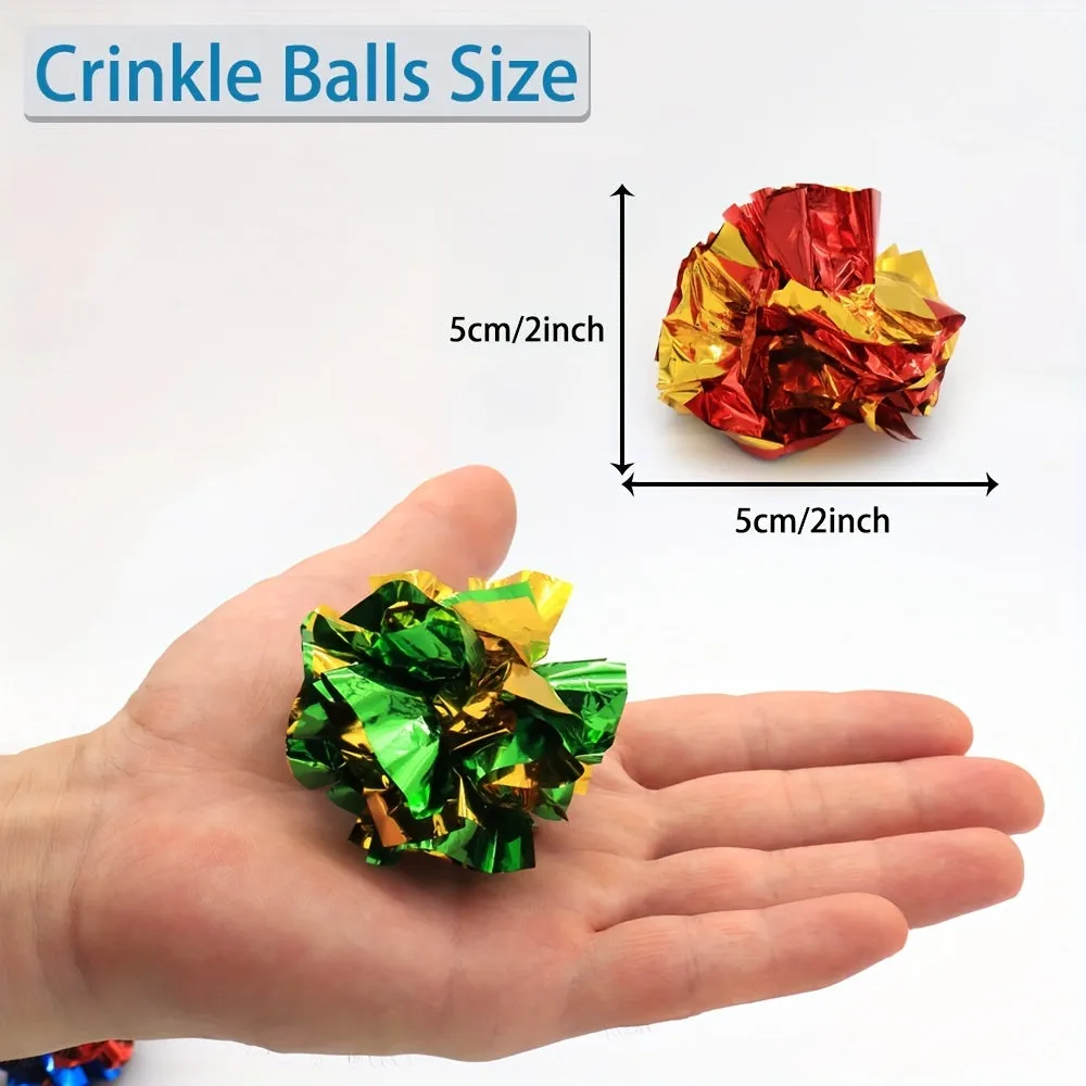 Colorful Crinkle Balls Exciting Cat and Dog Toy Set