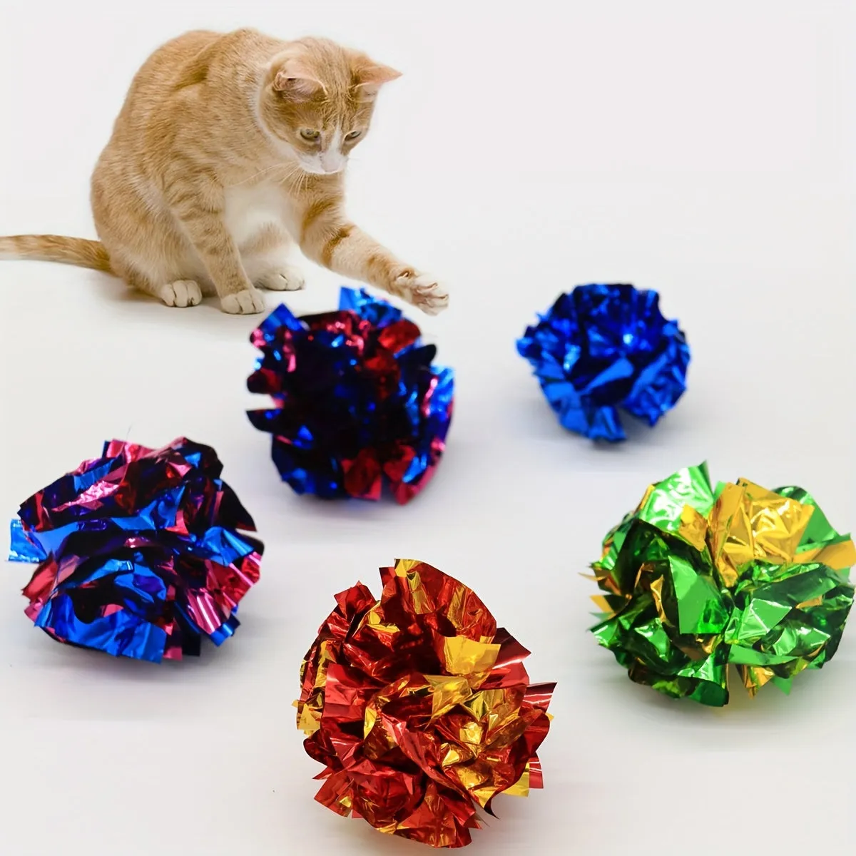 Colorful Crinkle Balls Exciting Cat and Dog Toy Set