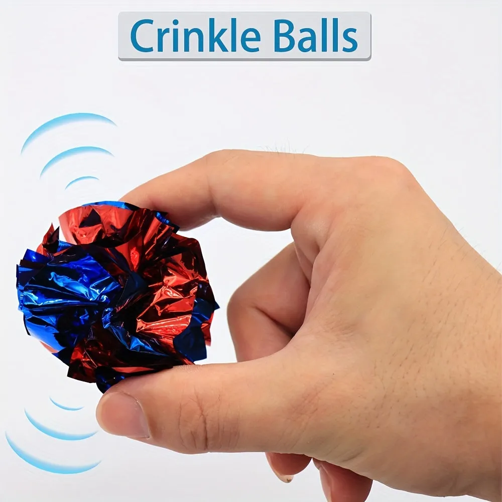 Colorful Crinkle Balls Exciting Cat and Dog Toy Set