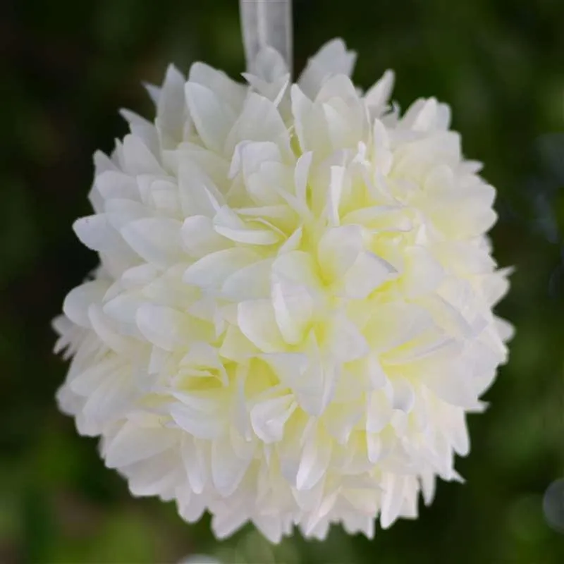 Dahlia Kissing Ball Artificial Silk Flowers - Cream - 4 pack