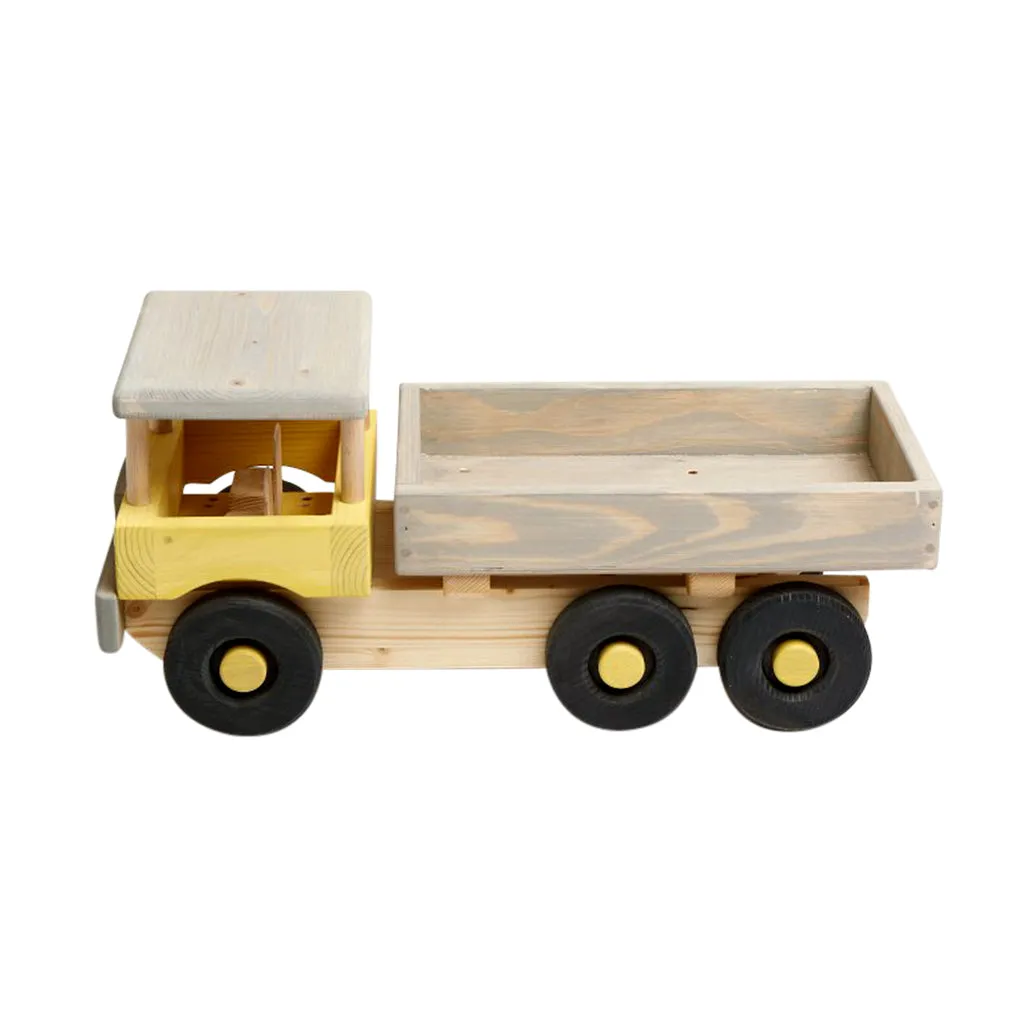 Extra Large Wooden Beach Truck - Yellow & Grey