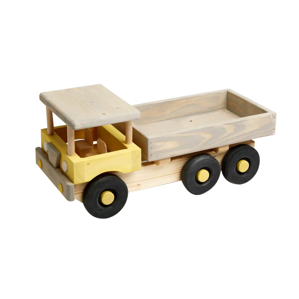 Extra Large Wooden Beach Truck - Yellow & Grey