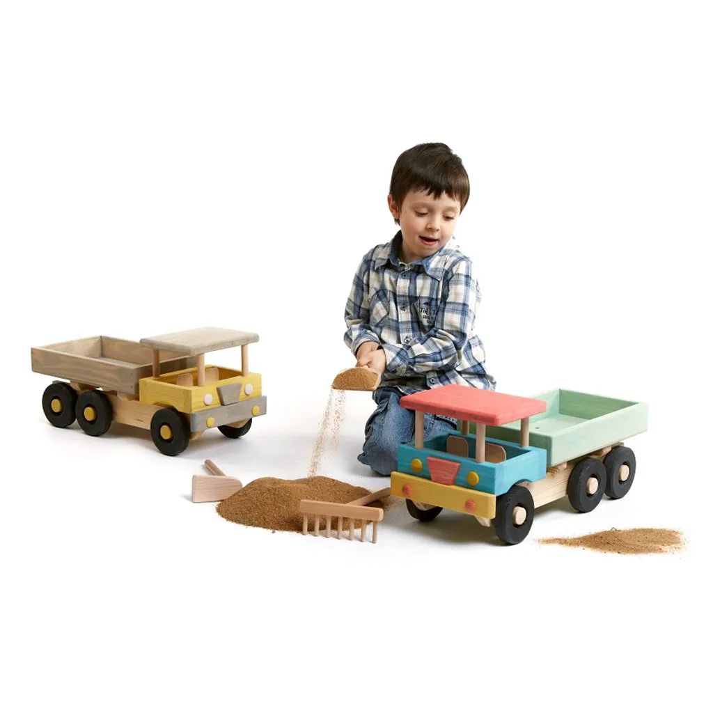 Extra Large Wooden Beach Truck - Yellow & Grey