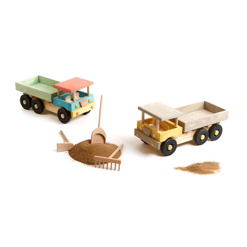 Extra Large Wooden Beach Truck - Yellow & Grey