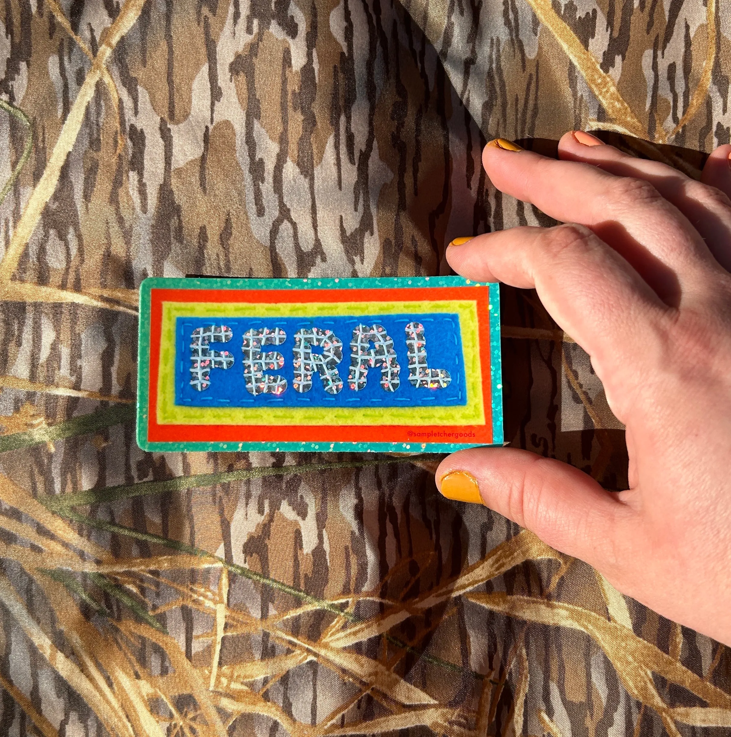 FERAL ~ Sequin Patch Inspired Waterproof Holographic Sticker