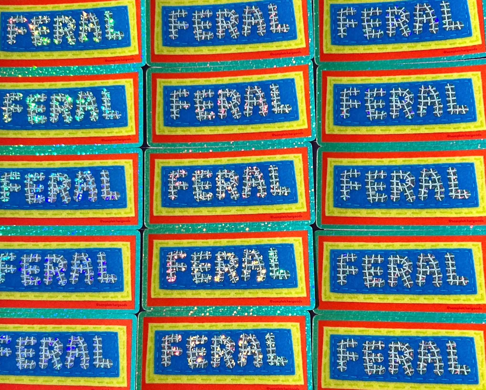 FERAL ~ Sequin Patch Inspired Waterproof Holographic Sticker