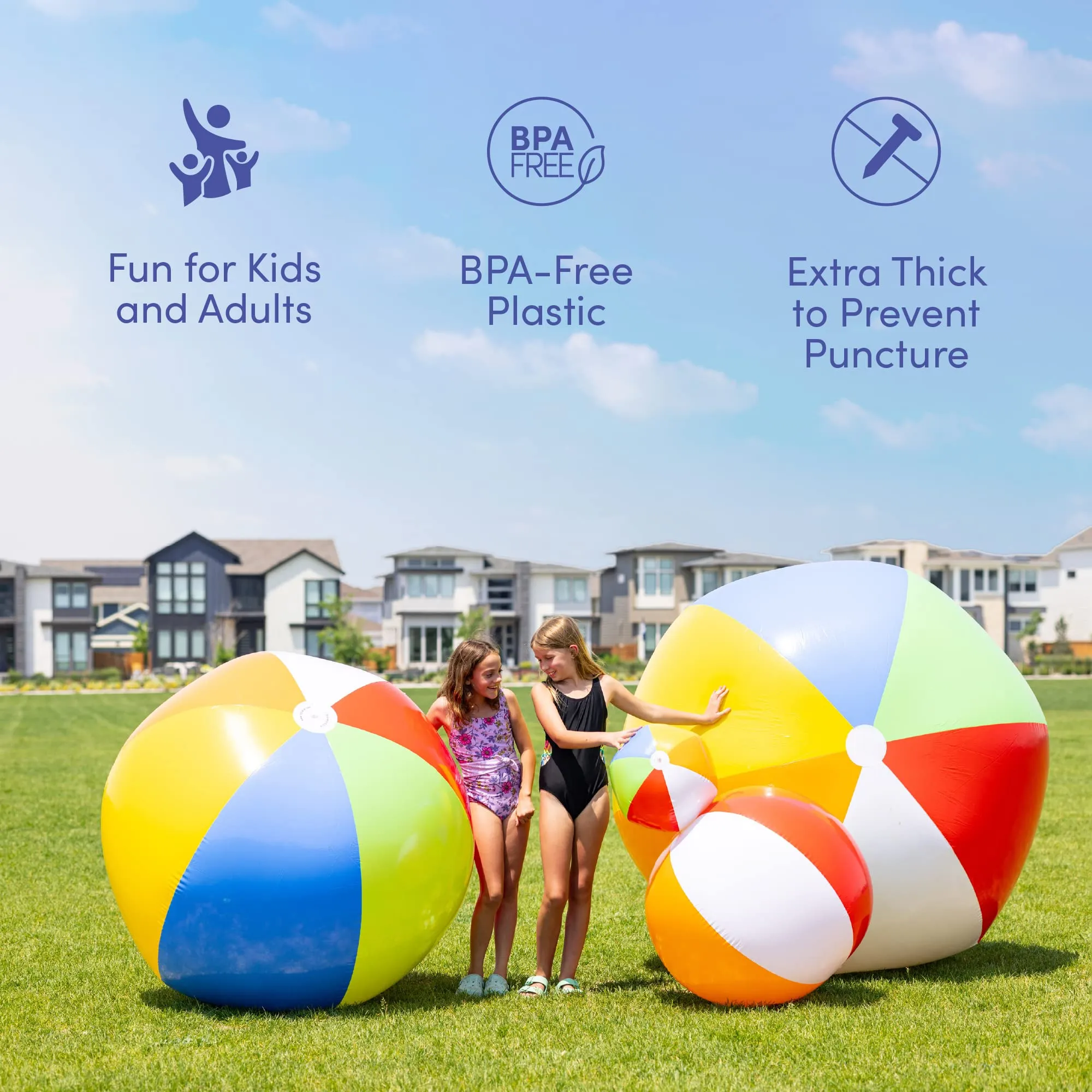 Giant 6 Foot Inflatable Beach Ball, Pool Ball, Beach Summer Parties, and Gifts | 1 Giant