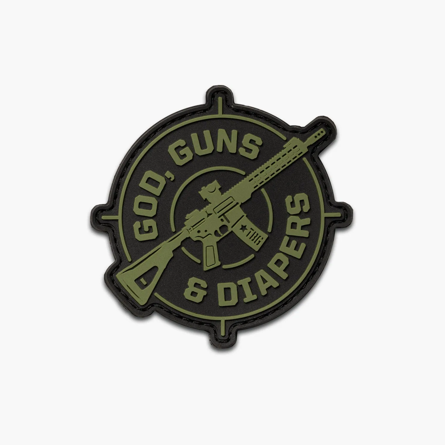 God, Guns & Diapers Crosshairs Patch