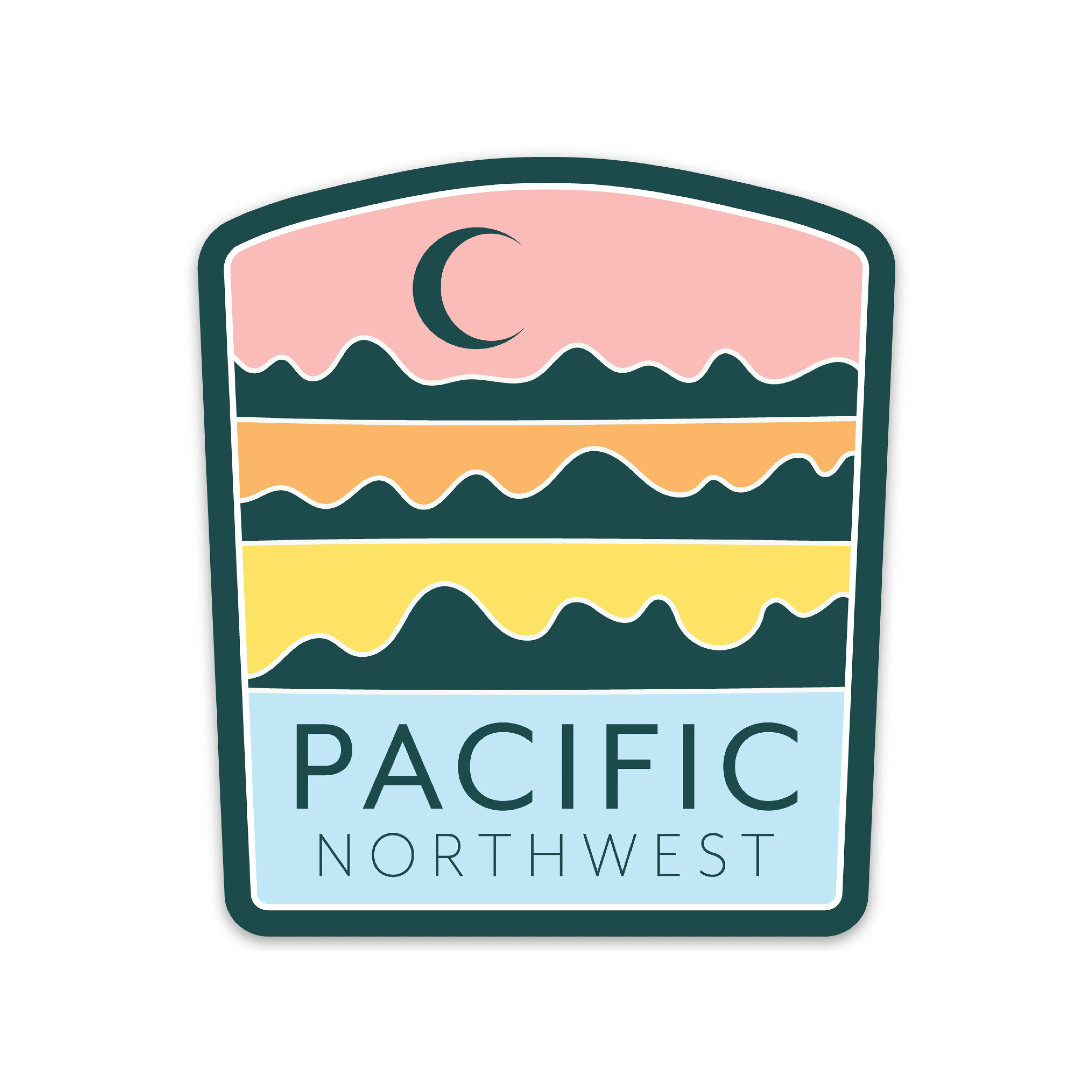 Graphic Heart - Scenic Pacific Northwest - Vinyl Sticker