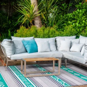 Ibiza Multicoloured Modern Recycled Plastic Reversible Outdoor Rug