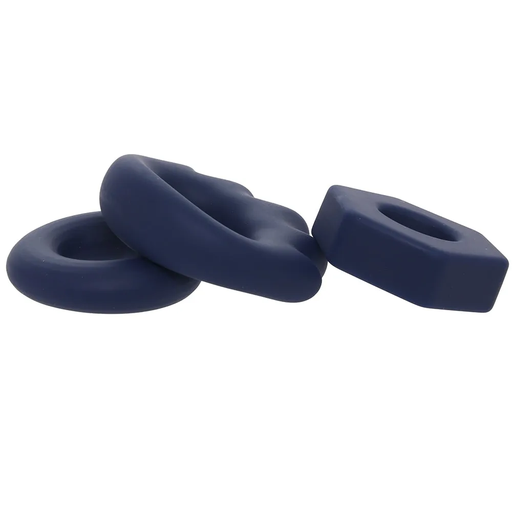 Lonzo Liquid Silicone Ring Set in Navy Blue