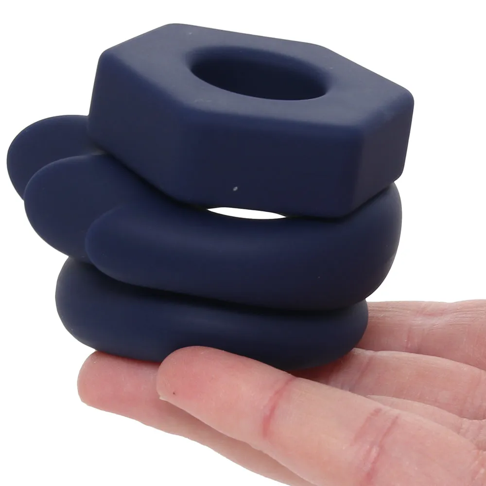 Lonzo Liquid Silicone Ring Set in Navy Blue