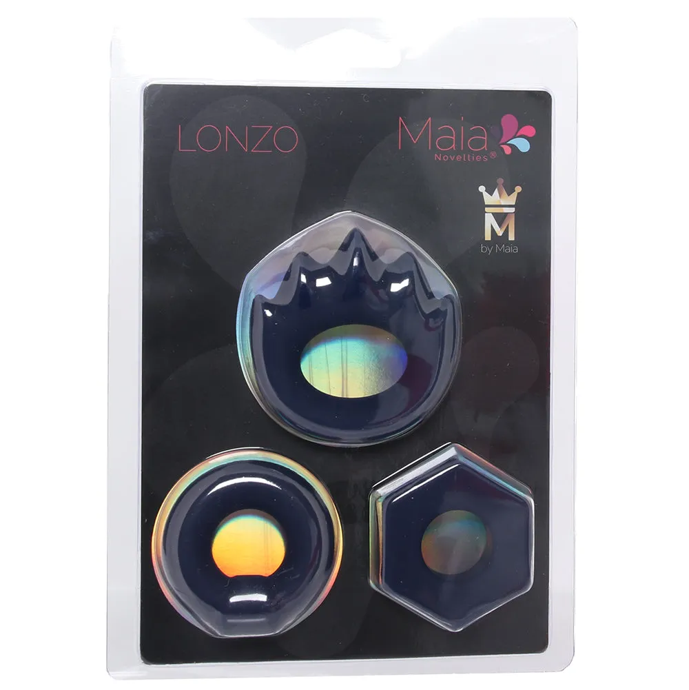 Lonzo Liquid Silicone Ring Set in Navy Blue