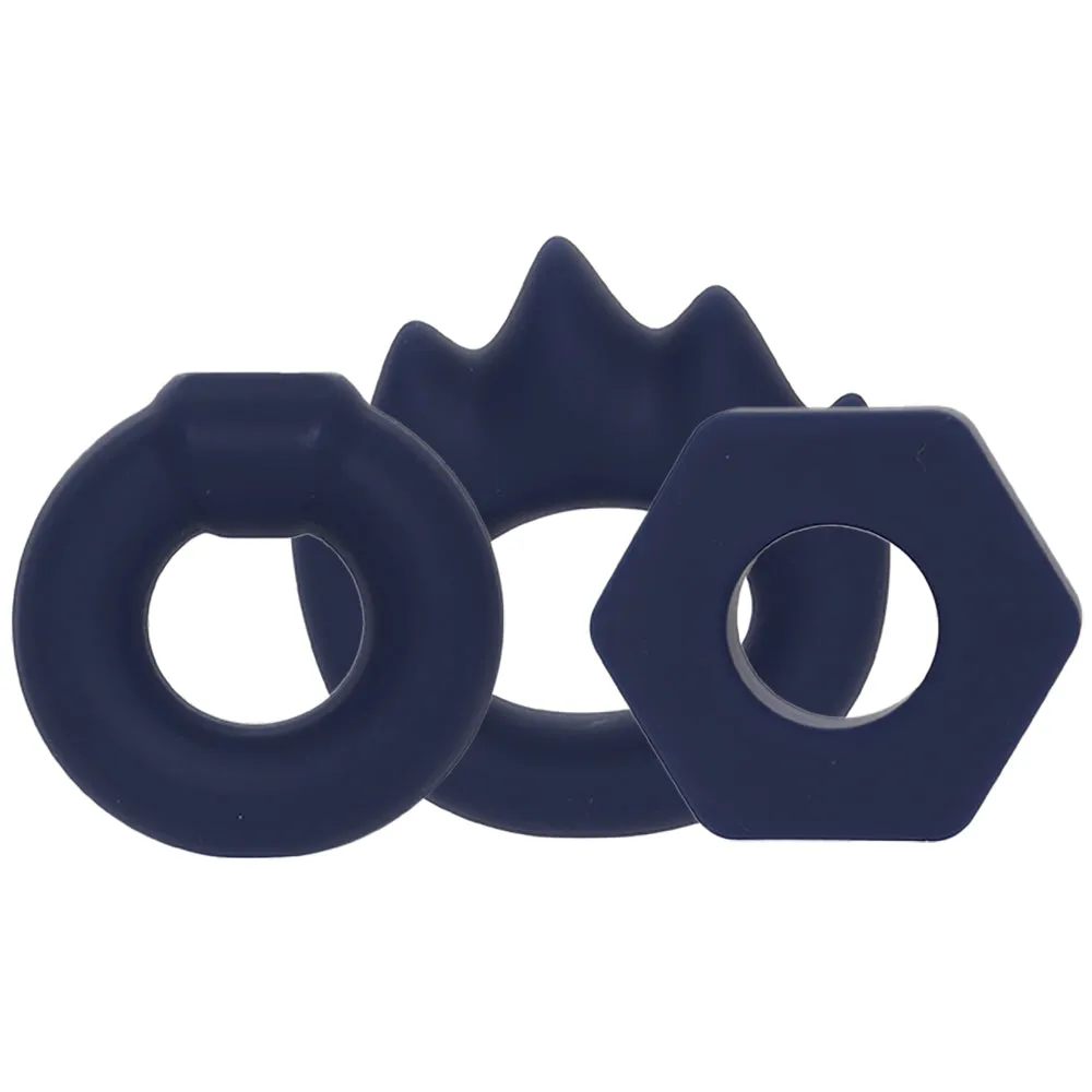 Lonzo Liquid Silicone Ring Set in Navy Blue