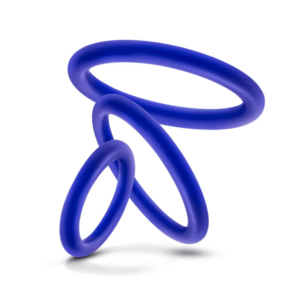 Performance By Blush® | VS4: Indigo Penis Ring Set (3-Sizes) - Made with Puria™ Silicone