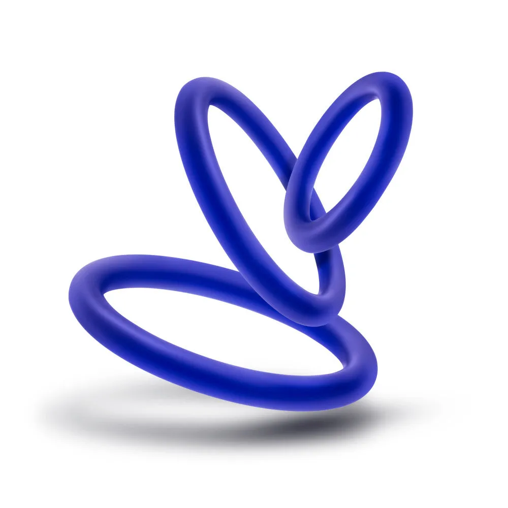 Performance By Blush® | VS4: Indigo Penis Ring Set (3-Sizes) - Made with Puria™ Silicone