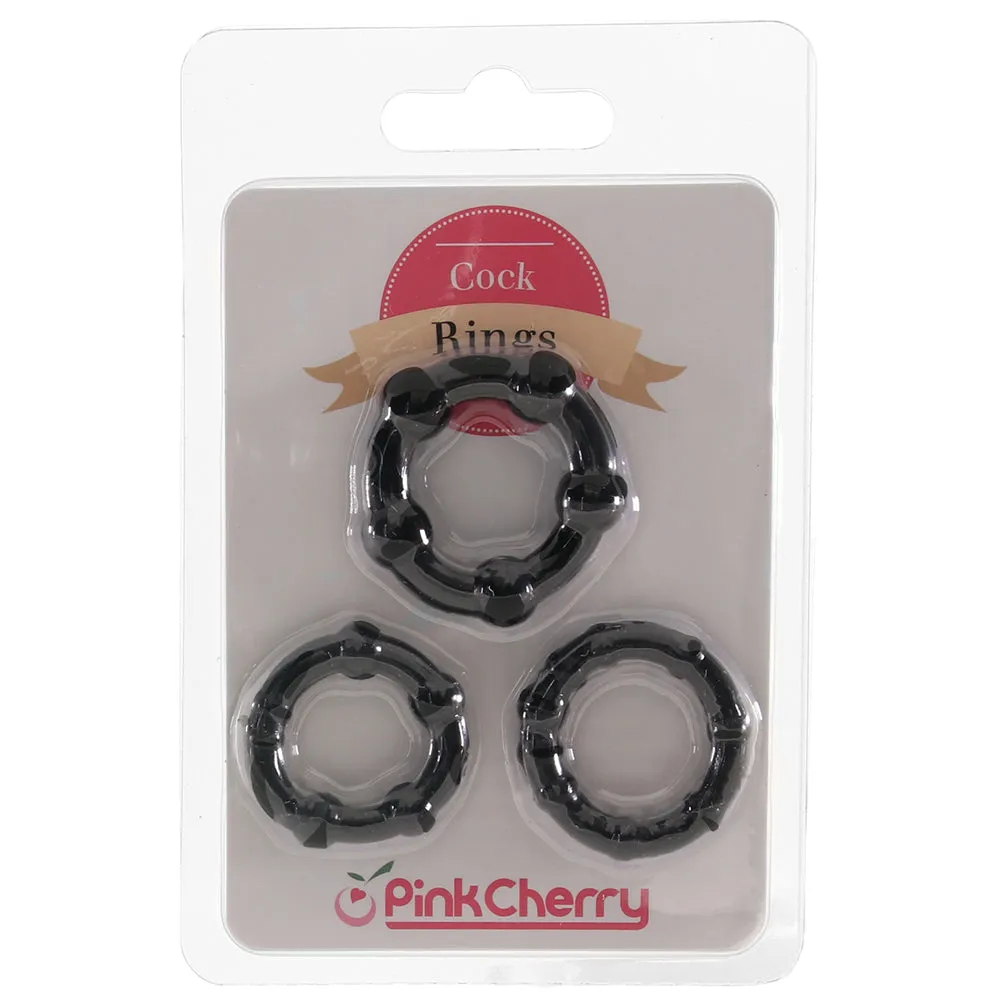 PinkCherry Cock Rings in Black