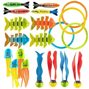 Pool Diving Toys, 24pcs - Kids Swimming Pool Toys, Toddler/Kids Pool Toys, Swim