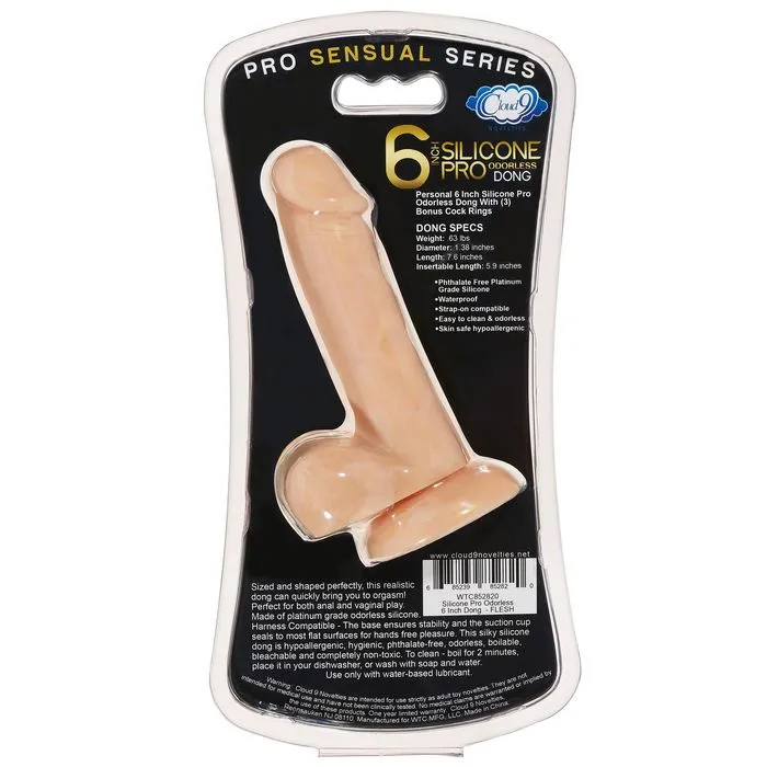 High-Quality Pro Sensual Silicone Dong with Three Comfort-fit C Rings