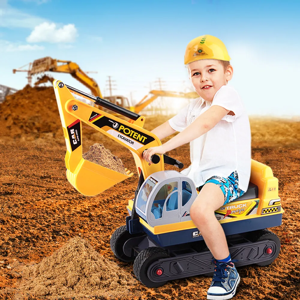 Realistic Ride On Excavator Toy with Helmet, Keezi