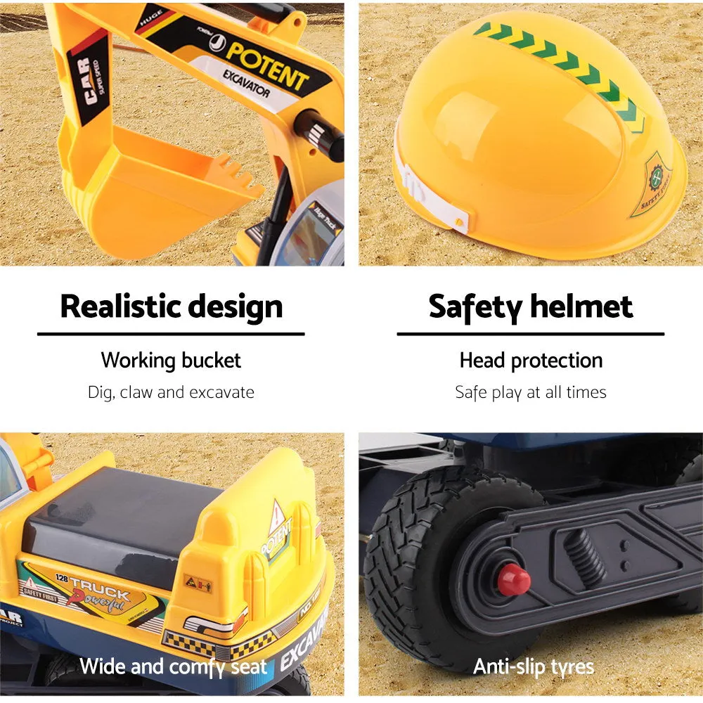 Realistic Ride On Excavator Toy with Helmet, Keezi