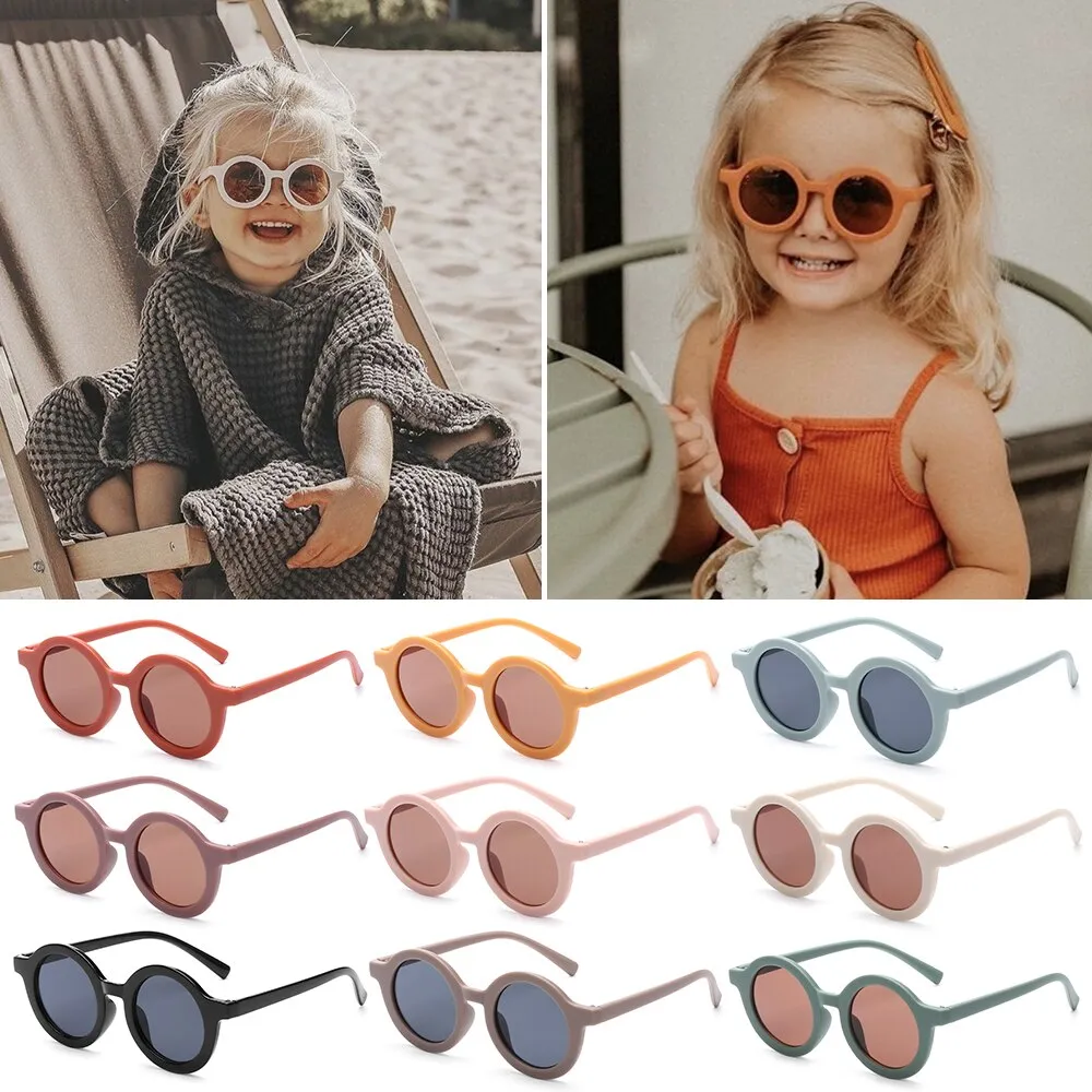 Retro Round Frame Kids Sunglasses UV 400 Protection Eyewear for Children Sun Glasses Girls Boys Outdoor Beach Protection