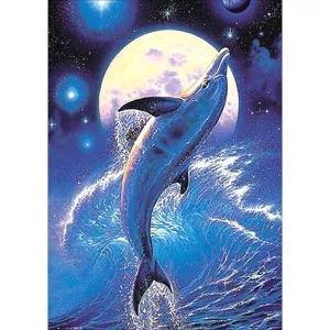 Sea Jumping Dolphin - Full Round Diamond - 30x40CM