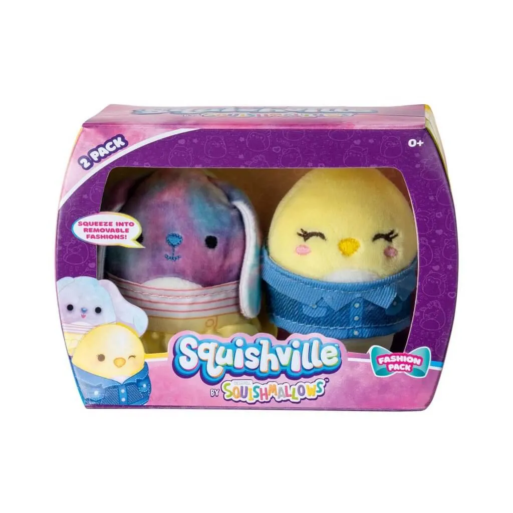 Squishmallows Squishville Mini Plush Fashion Pack 2 Pack Chuck & Ryder