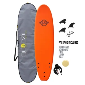 Surfworx Base Mini Mal Foam surfboard 7ft 0 Orange Package