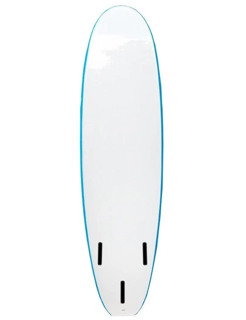 Surfworx Base Mini Mal soft surfboard 7ft 0 Azure Blue Package