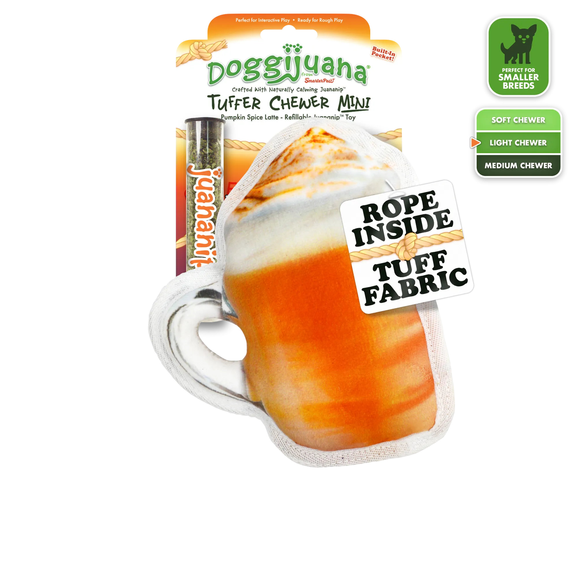 Tuffer Chewer Mini Refillable Pumpkin Spice Latte Toy