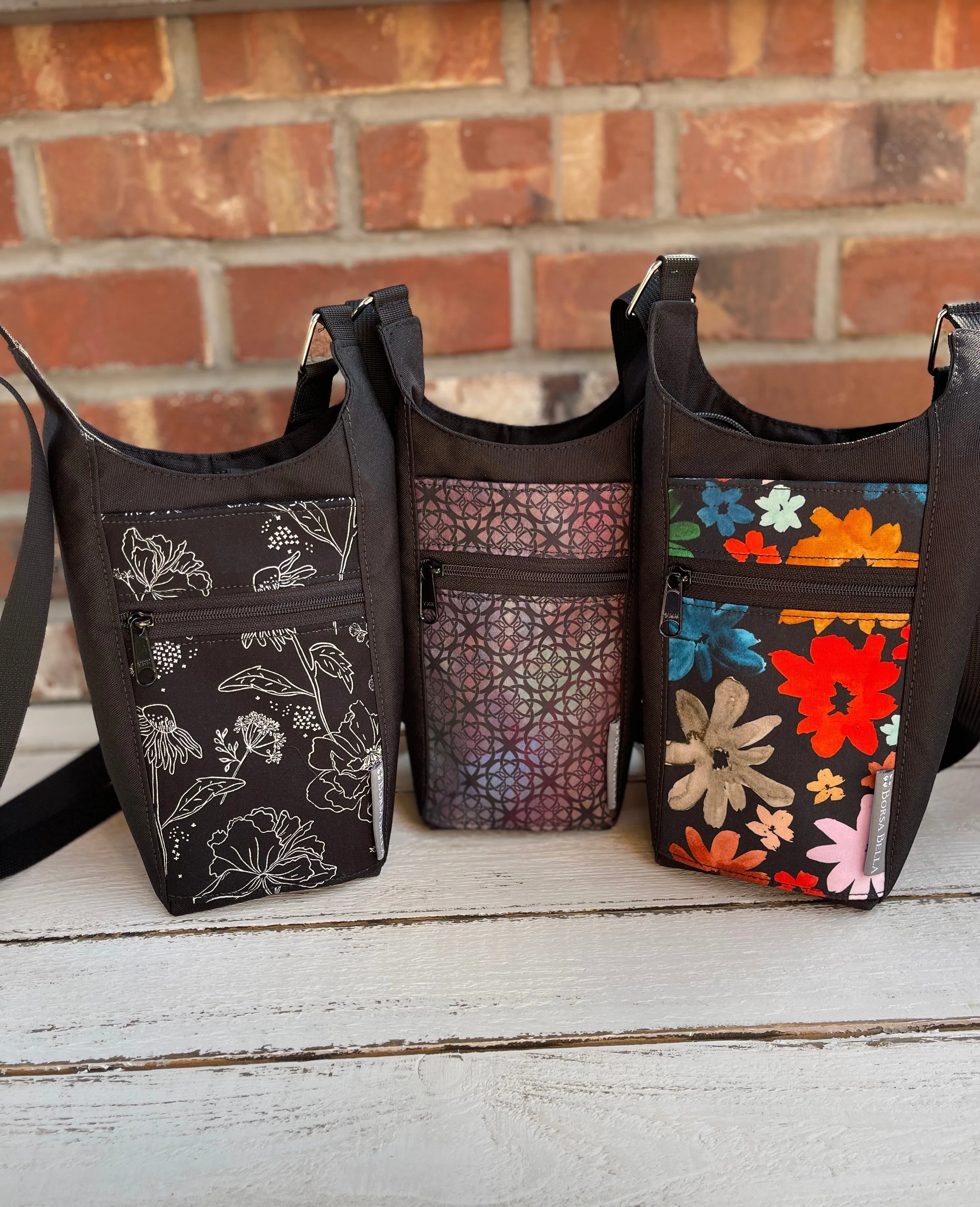 Water Bottle Crossbody Bag - Day Drinker - Groovy Garden Pocket